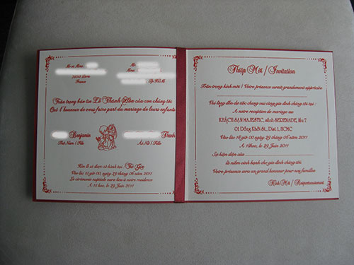 Carton invitation mariage vietnamien
