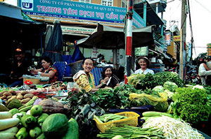 Marché de rue a Saigon