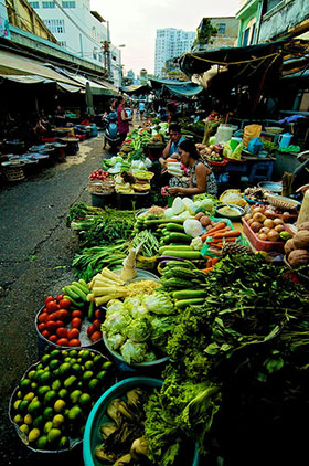 Marché de rue a Saigon