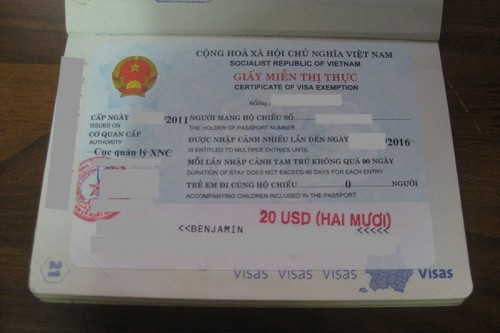 exemption visa vietnam